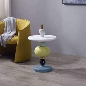 Creative Side <b>Table</b> Modern Simple Gourd Wood Marble Colored <b>Glass</b> Wood Nordic Style - Product Image 6