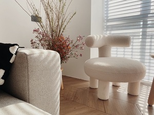 Poltrona Moderna <span class=keywords><strong>per</strong></span> Bambini in Tessuto Stile Crema con Schienale Morbido Regolabile e Piccola Panca Portascarpe <span class=keywords><strong>per</strong></span> Soggiorni Domestici - Product Image 4