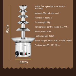 Fontaine à chocolat commerciale de cinquième étage, machine à Buffet, restaurant, hôtel, support à chocolat pour anniversaire, cascade de visage - Product Image 6