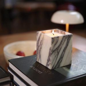 STONEKOCC Brûleur d'encens artisanal en marbre naturel français Caracata Violet Onyx Blanc, écologique et anti-odeur, pour la diffusion d'arômes - Product Image 5