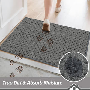 Tapis d'entrée lavables antidérapants, résistants aux taches, aspect tissé, absorbants, pour portes avant et arrière - Product Image 5