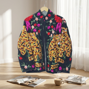 Rajasthani Textile Hand Embroidered Eco-Friendly Velvet Winter Finished Blouson Floral Pattern Mandarin Collar Open <b>Stitch</b> - Product Image 1