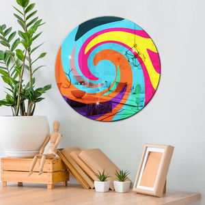 Dibujos animados tridimensional UV impreso pared decoración colorida figura geométrica espejo acrílico redondo uso doméstico juguetes promocionales - Product Image 5