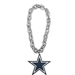 Großhandel/Anpassen New NFL Dallas Cowboys BLAU Fan Chain Jumbo Größe Halskette Schaum Party Kunststoff Halsketten