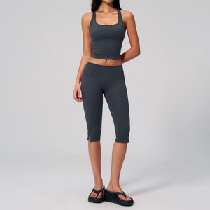 Completo Sportivo Due Pezzi da Donna, Color Block, Aderente, Asciugatura Rapida, Sollevamento Fianchi, Abbigliamento per Allenamento, Fitness e Yoga all'Aperto - Product Image 6