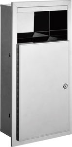 Bidone della spazzatura da <span class=keywords><strong>bagno</strong></span> pubblico incorporato a parete con coperchio ribaltabile In acciaio inossidabile per Hotel commerciale - Product Image 3