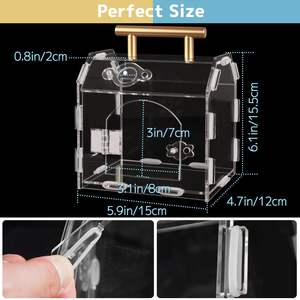 حاوية عنكبوت أكريليك شفافة ممتازة للقفز من جميع النواحي سهلة التجميع ، أردية ، زواحف تارانتولاس ، خزان حشرات الزواحف - Product Image 6