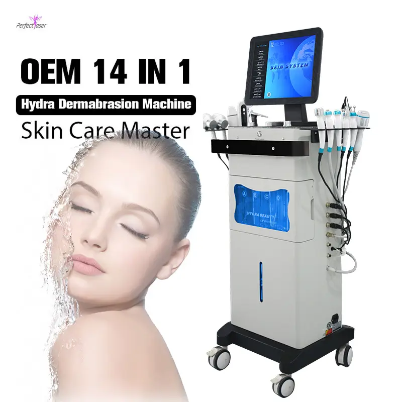 14 in1 Hydra dermabrasion máy trên khuôn mặt kim cương dermabrasion chăm sóc da mặt làm sạch Hydra Microdermabrasion máy trên khuôn mặt