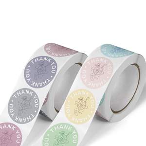500 étiquettes par rouleau merci de soutenir les autocollants de sceau rouleau de papier autocollant pour ma petite entreprise étiquette d'emballage imprimée personnalisée - Product Image 1
