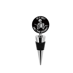 Wholesale crystal skull bottle stoppers, fun Halloween style, detachable bone design, perfect for sealing <b>wine</b> bottles. - Product Image 3