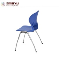 Chaise de salle à manger, de réunion, de formation ou d'école en plastique PP avec structure en acier, design ergonomique, durable et facile à nettoyer