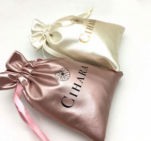 Bolsas personalizadas multicolor de satén con cordón para rizadores de pelo, bolsas de almacenamiento para tratamientos capilares, bolsas con cordón para pelucas, cuidado del cabello - Product Image 4