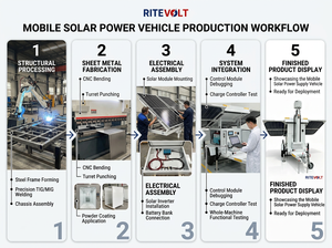 Tour photovoltaïque mobile à énergie solaire, remorque de stockage d'énergie à panneaux solaires avec éclairage LED et alimentation CC - Product Image 3