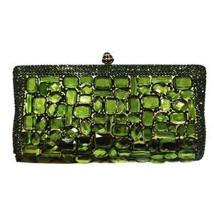 Bolso de noche transparente de cristal para mujer, elegante bolso de mano con gemas, bolso para ocasiones formales con cadena extraíble - Product Image 4