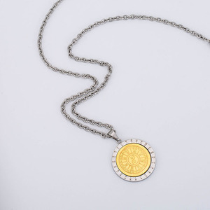 Collar de Acero Inoxidable para Hombre, Chapado en Oro de 18K, Colgante de Tai Chi Bagua, Joyería de Regalo - Product Image 2