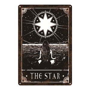 ป้ายโลหะวินเทจลายไพ่ทาโรต์ The Tower Lovers Sun Star Plaque Deadly <span class=keywords><strong>Tarot</strong></span> สำหรับตกแต่งบ้าน บาร์ ผับ โรงรถ ห้องนั่งเล่น หรือผนังห้อง - Product Image 2