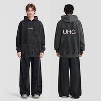 Sweat-shirt à capuche personnalisé pour homme, doublure en molleton bouclette, col montant, manches longues, automne-hiver, streetwear, survêtements pour homme