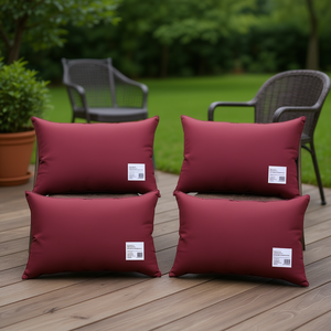 Coussins de chaise d'extérieur en tissu Oxford rouge vin, 4 pièces, 15.7x15.7x2.8 pouces, résistants à l'eau, amovibles et lavables pour meubles d'extérieur - Product Image 2
