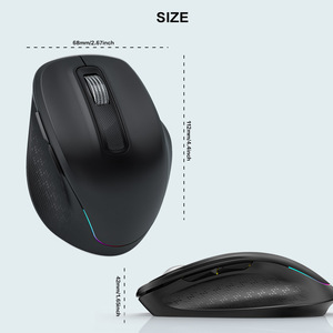 Multi-Device Wireless <b>Mouse</b> Right-Handed Ergonomic RGB Backlit Silent Clicking Rechargeable <b>mouse</b> for Computer - Product Image 6