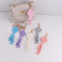 Handgeweven macrame hart sleutelhanger Boheemse kwast sleutelhanger vrouwen vriendinnen moeder verjaardag kerstcadeau sleutelhangers autosleutel tas charmes