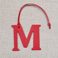 Nouveau concepteur en cuir véritable Alphabet A-Z lettre majuscule porte-clés sac sangle pendentif dames femmes luxe sac charme