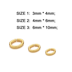Anneaux de jonction ovales en acier inoxydable |   Connecteurs ouverts plaqués or 18 carats pour la fabrication de bijoux DIY (bracelets et colliers) - Product Image 2