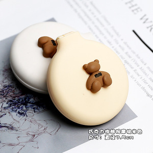 Nhựa Gấp Túi Phim Hoạt Hình Gấu Bàn Chải Tóc Lược Với Trang Điểm Gương Mini Có Thể Gập Lại Dễ Thương Du Lịch Vòng Bàn Chải Tóc - Product Image 6