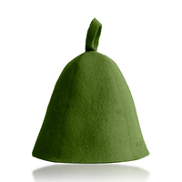 Chapeau de sauna personnalisé en feutre de laine de couleur vert forêt régulation de la température bonnet de douche améliorant la protection des cheveux chapeau de sauna