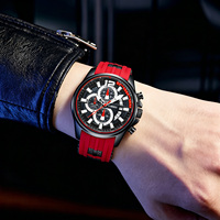 Reloj de Lujo Moderno con Esfera Grande, Luz Nocturna, Temporizador, Calendario, Reloj de Cuarzo de Silicona Resistente al Agua para Hombre, con Fecha, para Negocios