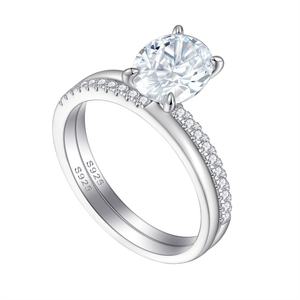 Custom Women's 925 Sterling Silver Rhodium Plated Trendy Eternity Band <b>Fine</b> <b>Ring</b> Set Cubic Zirconia Moissanite Wedding Party - Product Image 2