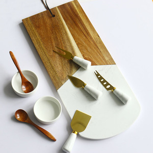 Lot <span class=keywords><strong>de</strong></span> 13 planches à découper en marbre et en bois, plateau <span class=keywords><strong>de</strong></span> service en bois d'acacia, plateau à charcuterie, planche à découper pour gravure au laser, cadeau DIY - Product Image 1