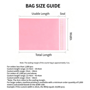Bolsas de Polietileno para Correo y Envíos Postales Color Rosa con Impresión de Logo Personalizado - Product Image 4