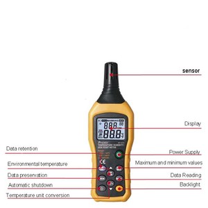 हाथ में Dewpoint मीटर Dewpoint गीला बल्ब थर्मामीटर तापमान और आर्द्रता Dewpoint परीक्षक - Product Image 5