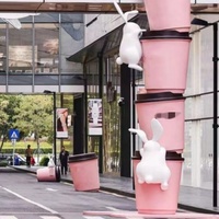 Grande sculpture de tasse à café pour affichage extérieur, modèle de boisson pour vitrine de magasin de mode