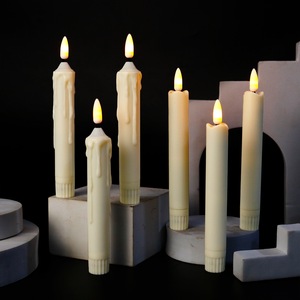 Bougie LED sans flamme à télécommande, bougie à flamme vacillante en plastique mat alimentée par piles pour la décoration de Noël - Product Image 2