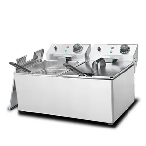 2 tank 2 basket commercial electric chips deep fryer