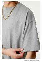 T-shirts pour hommes en coton 100% tricoté, 180 g/m², imprimés surdimensionnés, graphiques personnalisés, grandes tailles