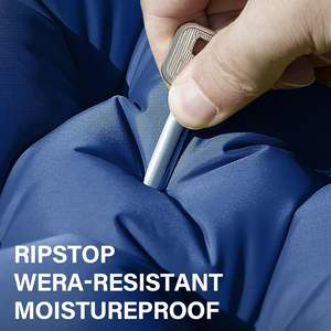 KingGear Kamp Dış Mekan Şişirme Pompası 4 inç 10cm Kalınlığında 40D Naylon+TPU 2 Kişilik Yastık Dahili Ayak Pompası Çift Kişilik Uyku Matı 1570g - Product Image 2