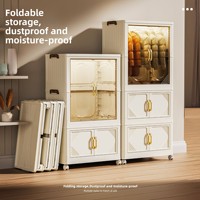 Armoire d'angle pliable en plastique sans outil, double porte, boîte de rangement pour enfants, organisateur de placard, gain de place pour petit appartement