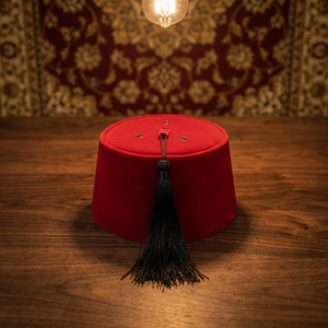 <b>Red</b> Moroccan Turkish Fez Hat Round Velvet Tassel Costume Cap High Tenacity Eco-Friendly for Halloween Party Dress up Adult - Product Image 4