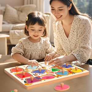 Giochi di cucina a mosaico a tema del cielo Montessori puzzle con pegging in legno creativi di educazione precoce per bambini giocattoli educativi 30x22cm - Product Image 3