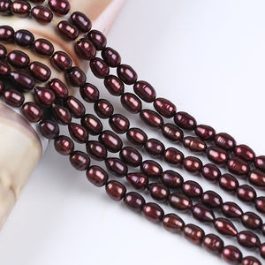 Perles <span class=keywords><strong>de</strong></span> <span class=keywords><strong>riz</strong></span> d'eau douce naturelles Zhuji, couleur <span class=keywords><strong>vin</strong></span>, forme goutte, 8-9 mm, qualité A, certifiées par une tierce partie, pour la fabrication <span class=keywords><strong>de</strong></span> bijoux - Product Image 1