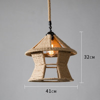 Nordique fait à la main fer antique corde de chanvre cuisine pendentif lumières terrasse lustre lampe industrielle ferme suspension lampe
