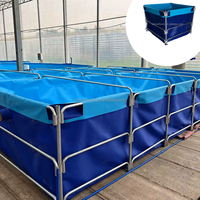SDM Kommerzieller Quadratischer Runder Verzinkter Stahlrahmen-Fischteich mit Großer Kapazität für Aquakultur, Fisch-, Garnelen- und Krabbenzucht