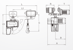 Palans électriques à chaîne <span class=keywords><strong>BRIMA</strong></span> BMS à faible hauteur de levage, capacité de levage de 0,25 à 5 tonnes, palan industriel pour usage en atelier - Product Image 2