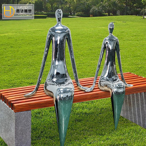 Escultura Decorativa de Acero Inoxidable Jiahua con Acabado de Espejo, Figura Abstracta para Montaje en Suelo, para Exteriores - Product Image 4