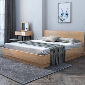 ชุดห้องนอนขนาดคิงไซส์ เฟอร์นิเจอร์ไม้หัวเตียงพร้อมลิ้นชักเก็บของเมลามีนแบบหรูหรา ขนาดควีนไซส์คู่ - Product Image 4