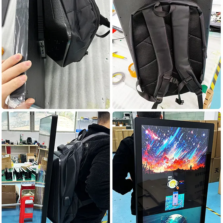 Portable Advertising And Promotion Use Backpack Billboard LCD Screen High Resolution Video Backpack Billboard