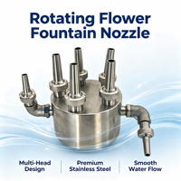 Nosel Air Mancur Bunga Putar Komersial Smooth Flow, Kepala Semprot Multi Outlet Baja Tahan Karat, Desain Modern Ramah Lingkungan untuk