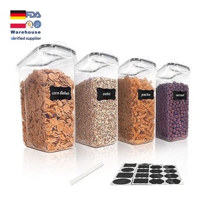 Ensemble de 4 boîtes de rangement en plastique premium de 4 L, empilables, hermétiques, gain de place pour céréales, organisation de filaments d'impression 3D - Product Image 1